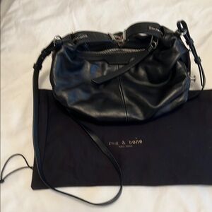 Rag & Bone Black Slouchy Leather Shoulder Bag